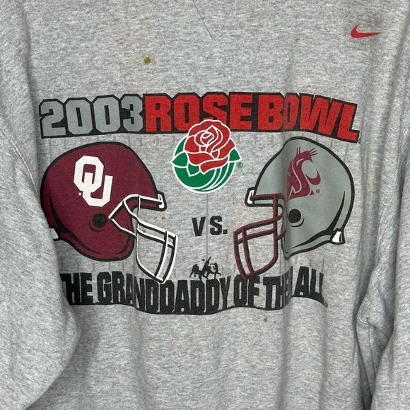 VTG 2003 Rose Bowl Oklahoma Sooners vs. WSU Nike Crewneck - Picture 3 of 5